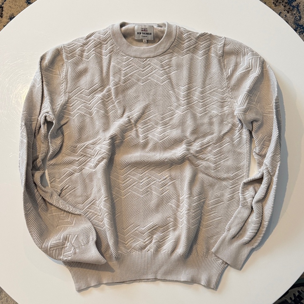 Ben Sherman Textured Cream Crewneck Stylish sweatshirt